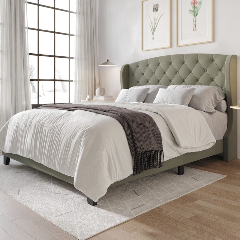 Clayfell Hartford Tufted Upholstered Panel Bed