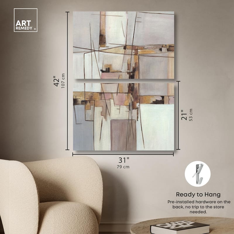 Unspoken Thoughts II Canvas Set of 2 by Art Remedy, Gallery Wrapped