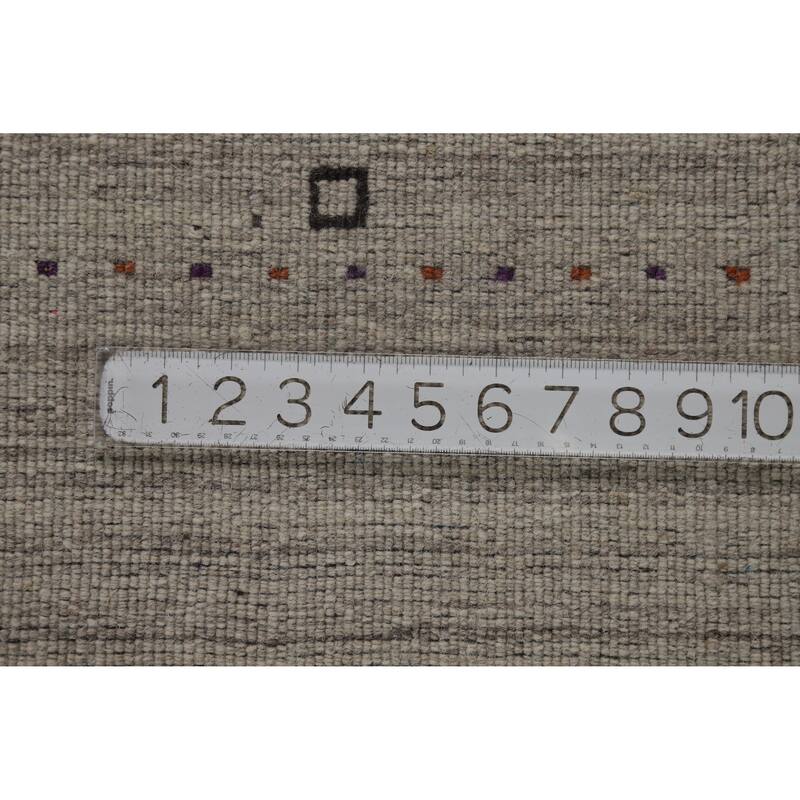 Hand Knotted Oriental 100% Wool Carpet Tribal Animal Pictorial Beige & Ivories Gabbeh Area Rug - 8' 10'' X 6' 1''