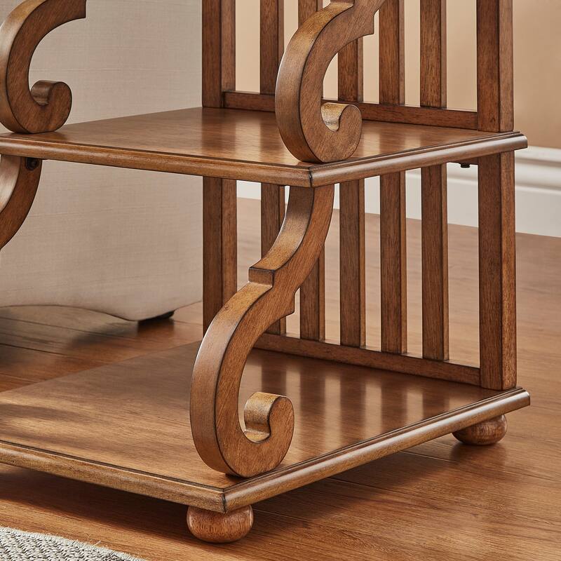 Lorraine Wood Scroll End Table by iNSPIRE Q Classic