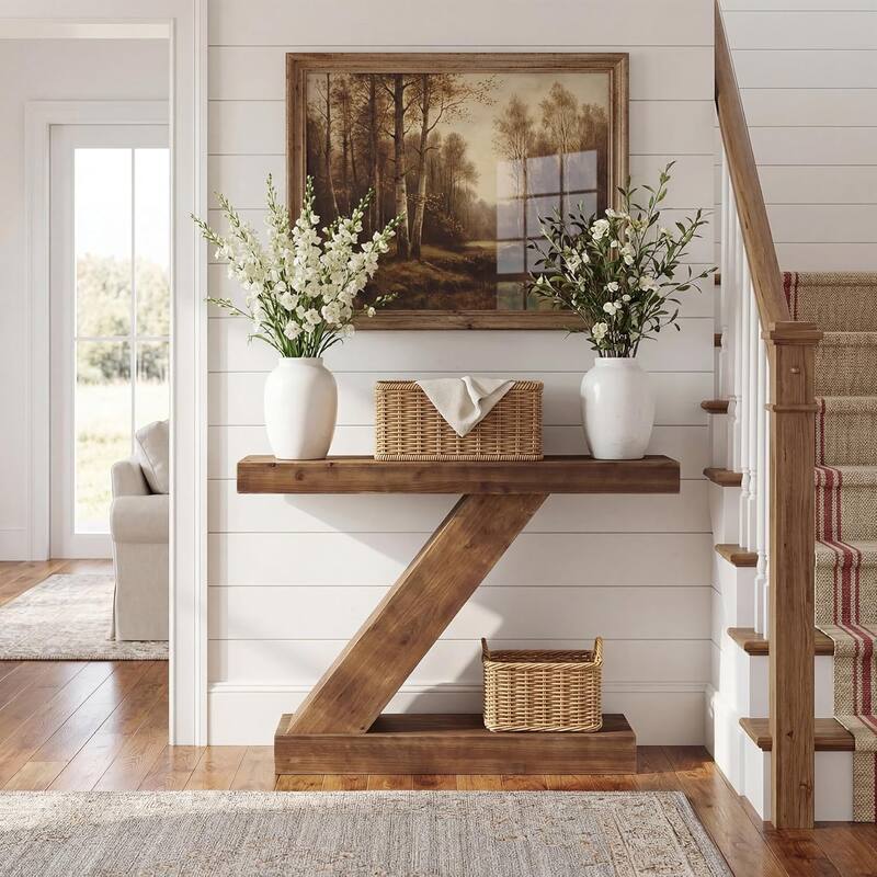 41.3" Console Table, Small Sofa Entryway Accent Table, Hallway Behind Sofa Table - 41.3" L × 11.8" W × 31.8" H