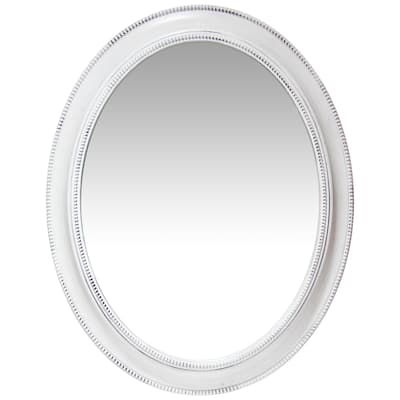 Sonore White Oval Accented Decorative Wall Mirror - 30 x 2 x 24