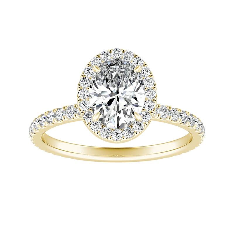 Auriya 14k Gold 1ctw Oval-cut Halo Diamond Engagement Ring (I-J, I1-I2)