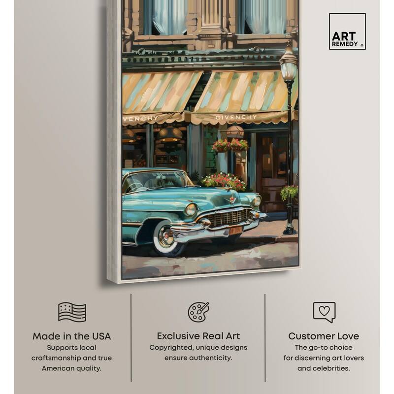 Classic Car Store Visit II Canvas by Art Remedy