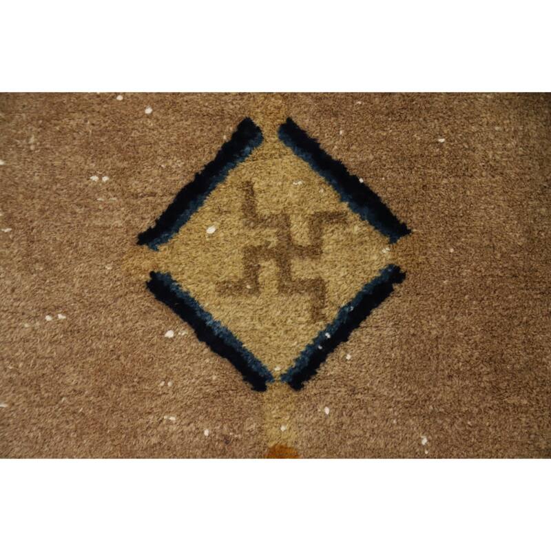 Hand Knotted Oriental 100% Wool Carpet Traditional Pictorial Yellow & Gold Art Deco Area Rug - 19' 0'' X 11' 9''