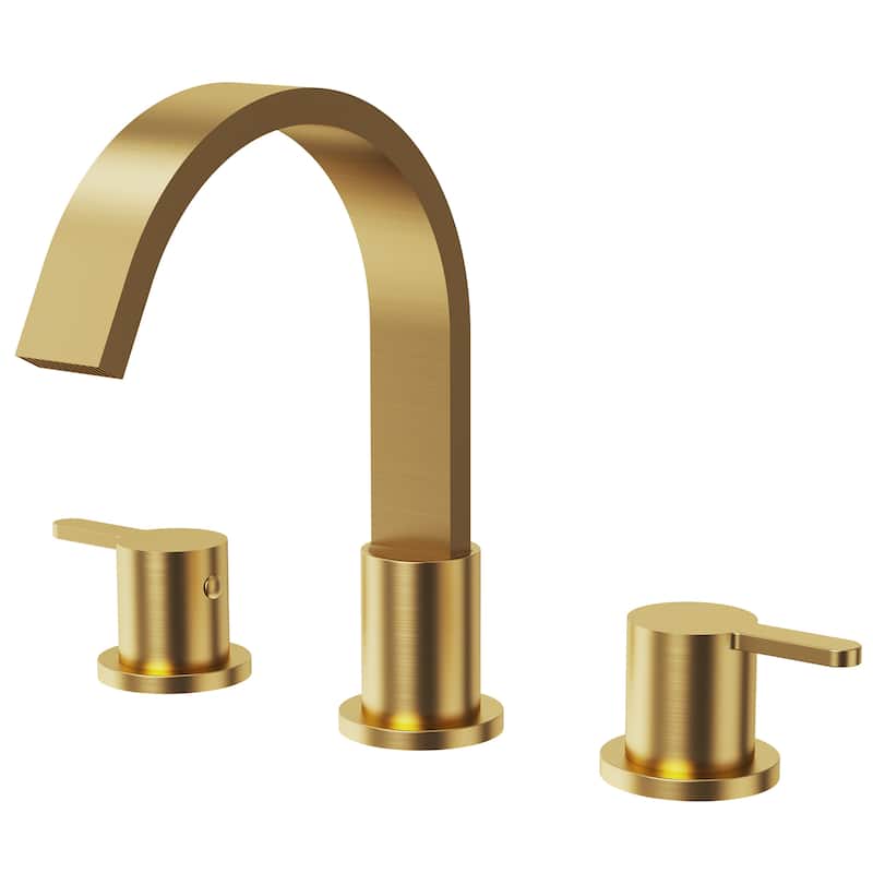 3-hole installation widespread bathroom faucet with dual lever handles
