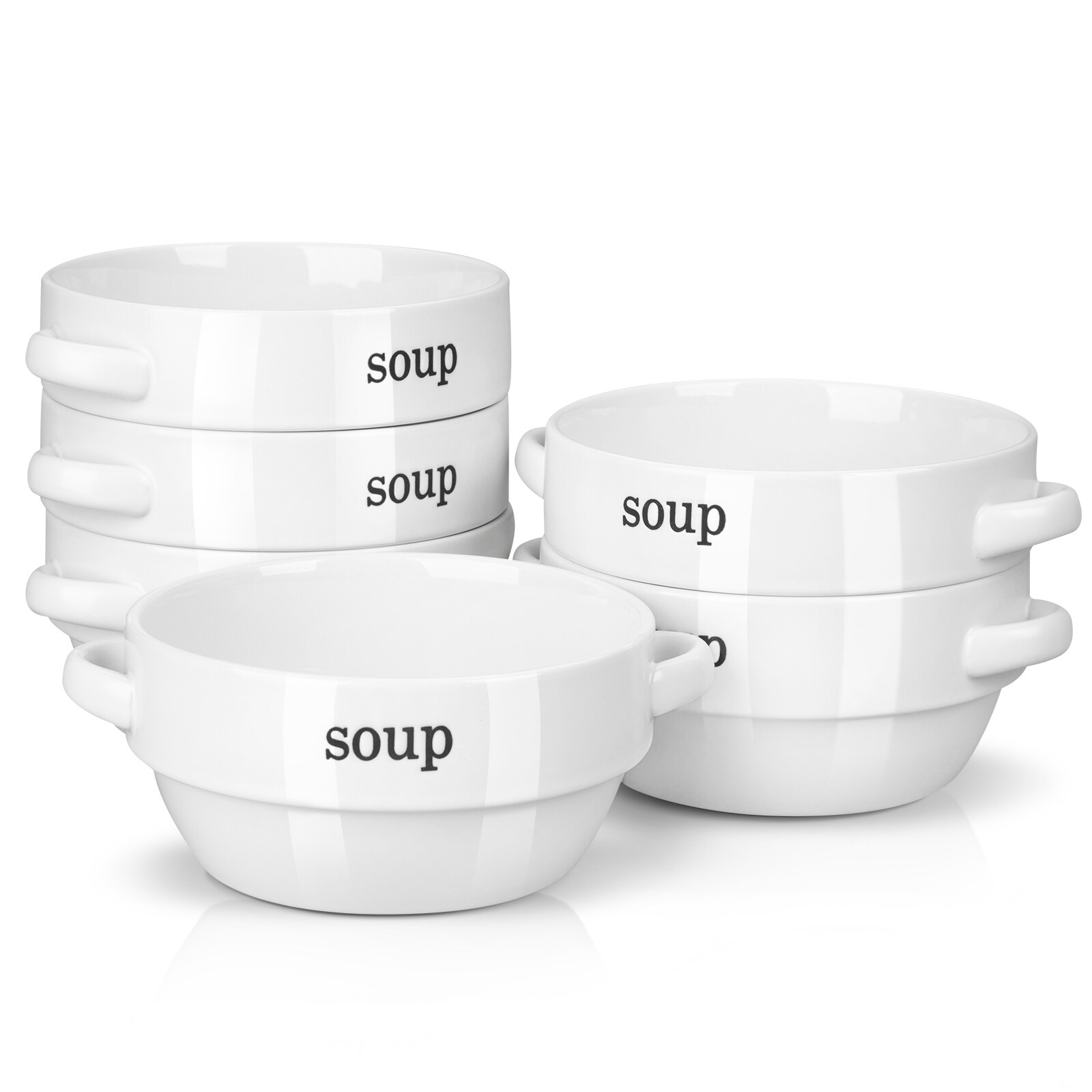 7.5 Inch Salad Bowls, 24 Oz Ceramic Serving Bowls with Handle