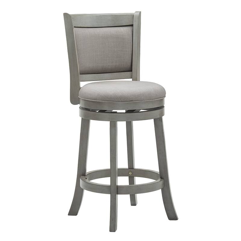 Verona Panel Back Swivel Counter Height Stool by iNSPIRE Q Classic - Antique Grey-Grey Linen