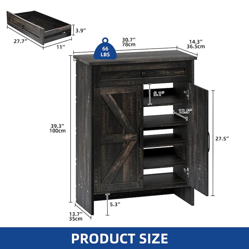 Moasis Shoe Storage Cabinet with Drawers Entryway Shoe Storage