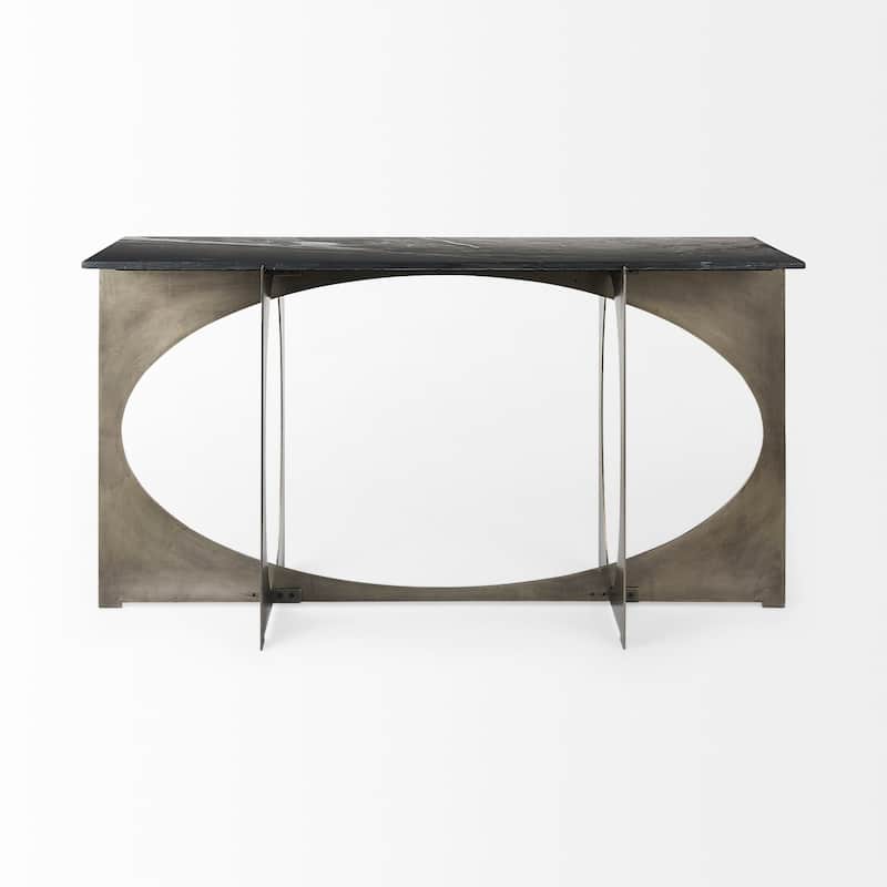 Reinhold Round Marble Top w/ Metal Base Coffee Table