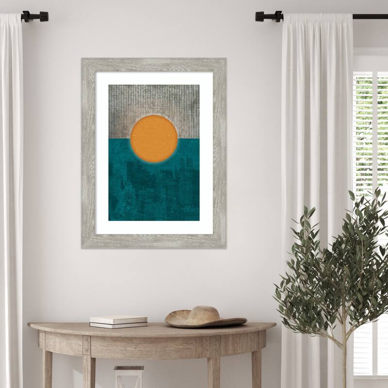 New York Sun by Pia Lilenthal Wood Framed Wall Art Print