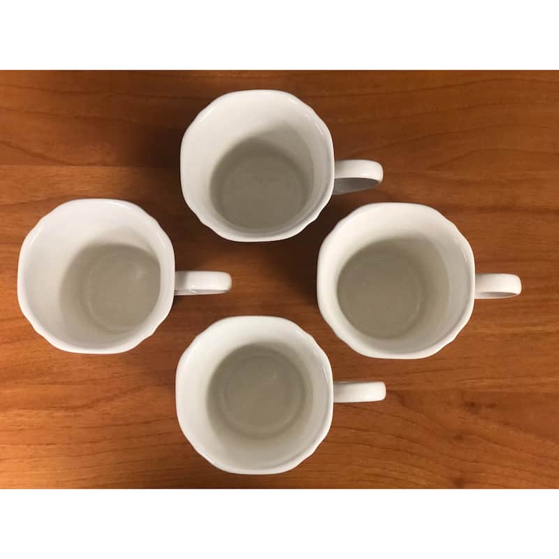 Red Vanilla Pinpoint White Mug 14oz Set/4