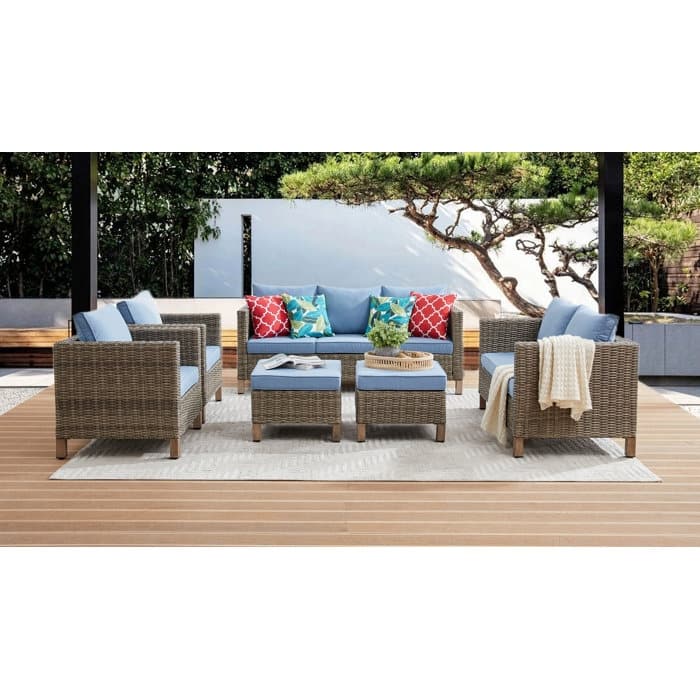 6 Piece Sectional Seating Group with Cushions