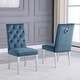 preview thumbnail 7 of 14, Best Quality Furniture Velvet Button Tufted Side Chairs with Chrome Base- Set of 2