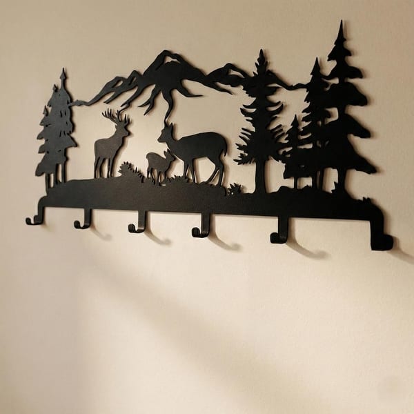 Metal Deer Family Wall Mounted Coat Rack - Bed Bath & Beyond - 43933815