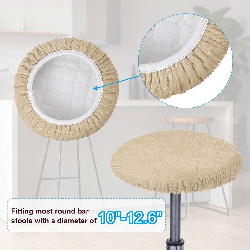 2Pcs Bar Stool Covers, Elastic Bar Stool Seat Covers for 10"-13" Chair