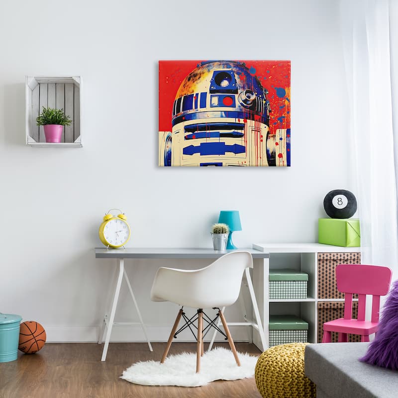 Stupell Urban Paint Splatter Robot Canvas Wall Art Design by Birch&Ink