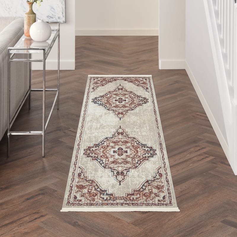 Nourison Geneva Traditional Bordered Area Rug.