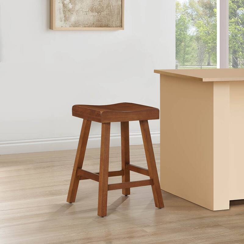 24 In Jackson Wood Saddle Barstool