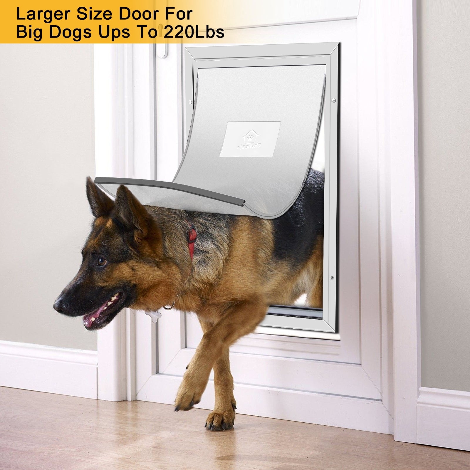 Pets Deluxe Aluminum Dog Cat Pet Door with Locking Panel for Screens Glasses Doors Walls White Bed Bath Beyond 38005214