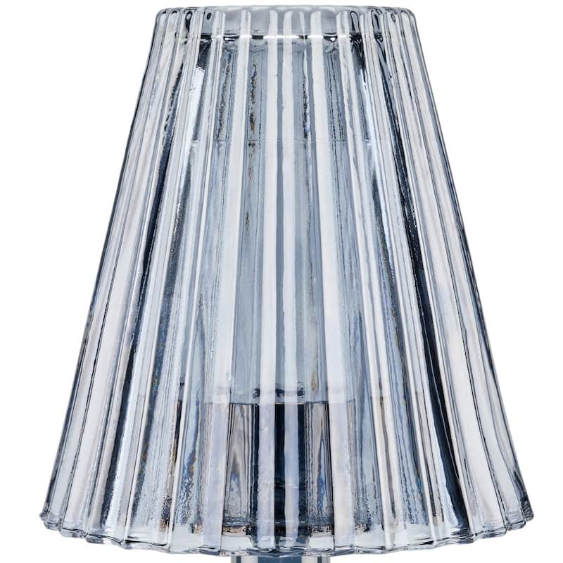 Lya 12" Crystal Glass Candle Lamp With Glass Shade