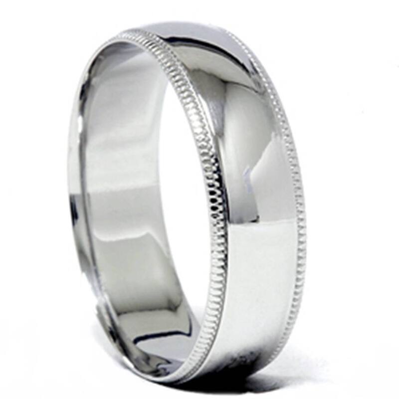 7mm Milgrain Wedding Band 950 Platinum