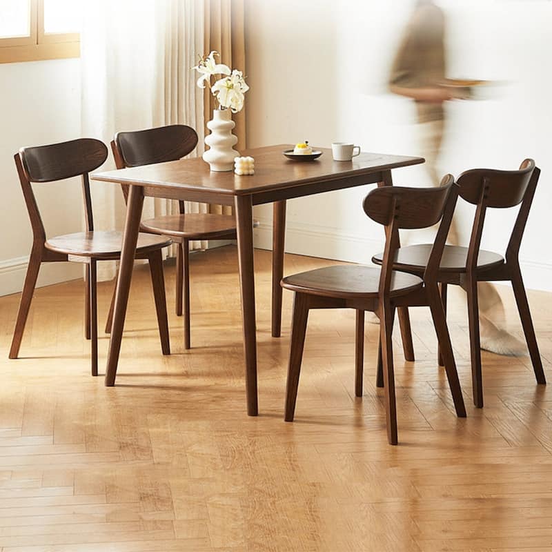 Wood Dining Chairs, Solid Oak Wood Chairs w/ Backrest & Seat
