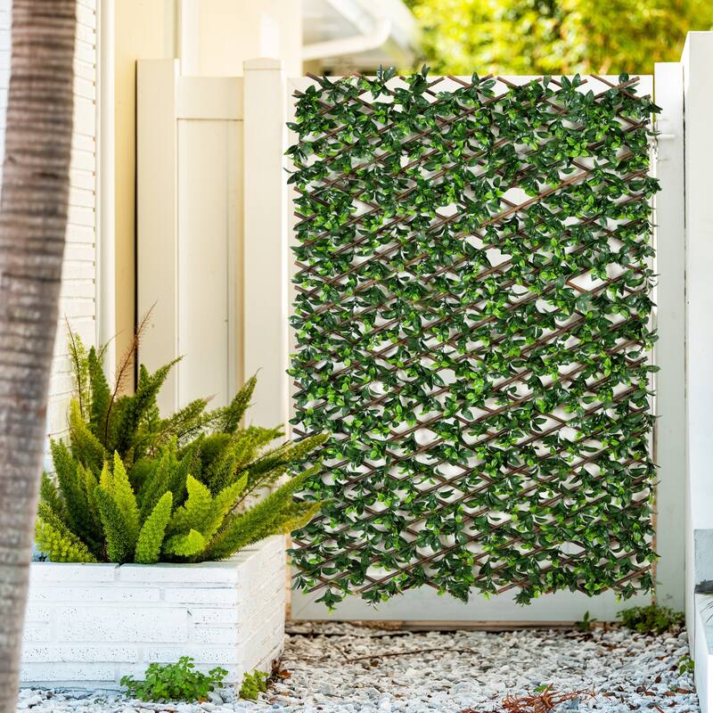 Artificial Gardenia UV Resistant Expandable Outdoor Fence - 40" x 80"