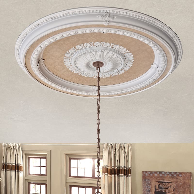Cherub Sky Round Chandelier Ceiling Medallion 47 - Ivory