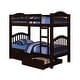preview thumbnail 4 of 4, Twin over Twin Convertible Bunk Bed with Guard-Rail & Ladder, Espresso