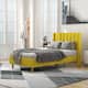 Alazyhome Upholstered Platform Bed Frame - Yellow - Twin