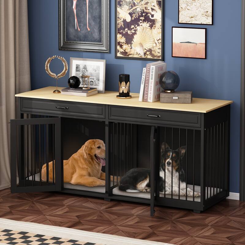 Home & Pet Organizer Elegant Sideboard with Pet Nook & Storage Drawers