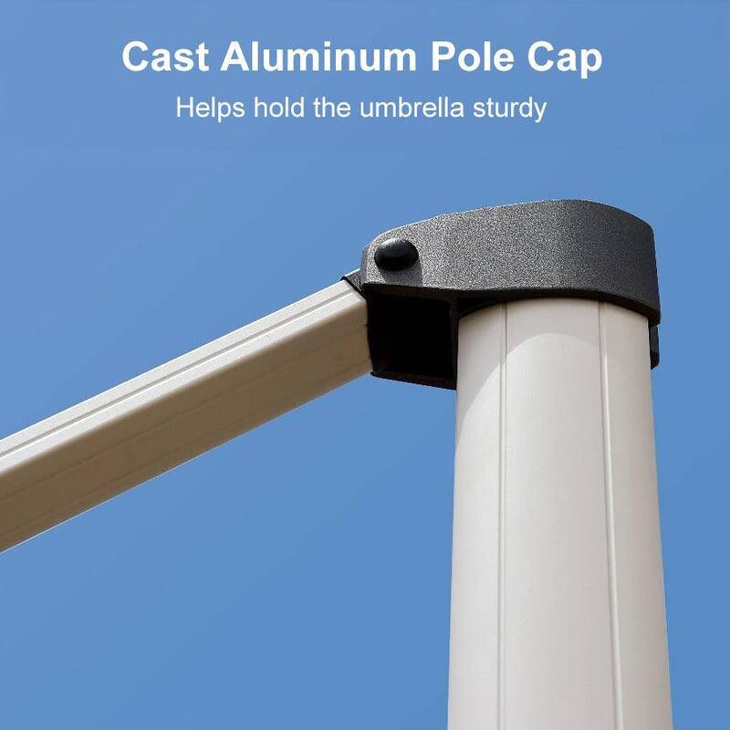 PURPLE LEAF 9 ft Double Top Solar Powered LED Square Patio Cantilever Umbrella with Base