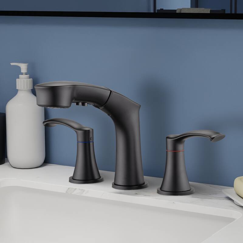 Topcraft Pull Down Two Handle Bathroom Sink Faucet