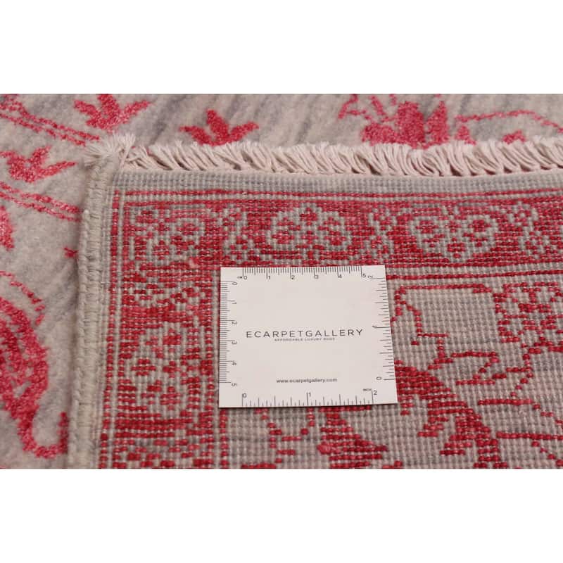 ECARPETGALLERY Hand-knotted Heritage Light Grey Silk, Wool Rug - 6' 1" x 9' 1"