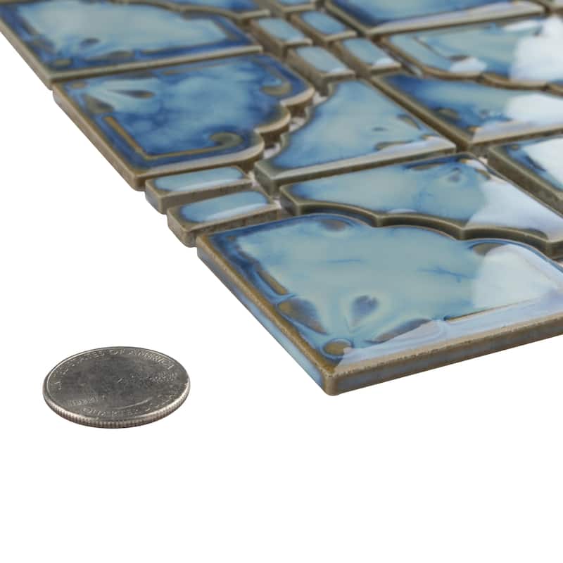 Merola Tile Hudson Moonbeam Marine 11-7/8" x 11-7/8" Porcelain Floor and Wall Tile