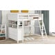 preview thumbnail 19 of 17, Full size Loft Bed with Drawers, Built-in Desk and Shelves, White