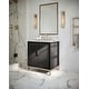 preview thumbnail 2 of 8, Gracie 30" Bathroom Vanity, Black/Satin Brass with Carrara Marble top