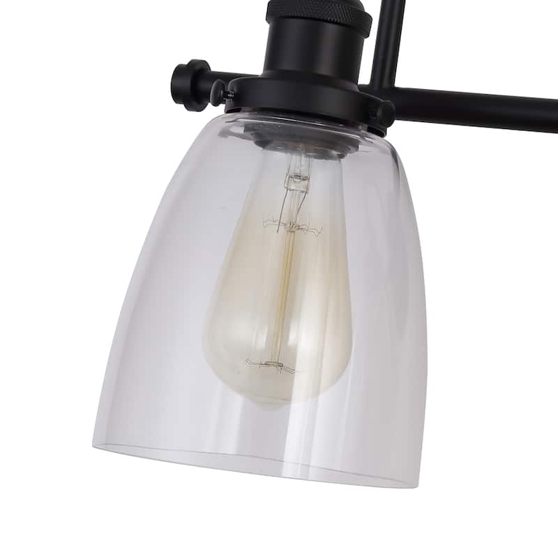 Aester Matte Black 3-Light Cone Glass Shade Wall Sconce
