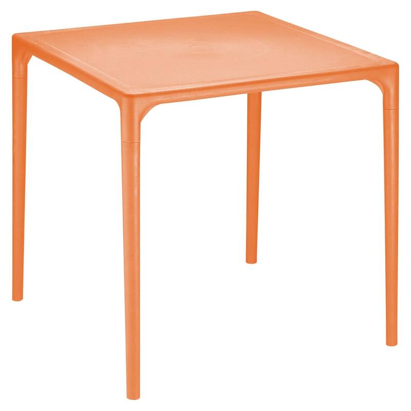 28" Orange Stackable Square Outdoor Patio Dining Table
