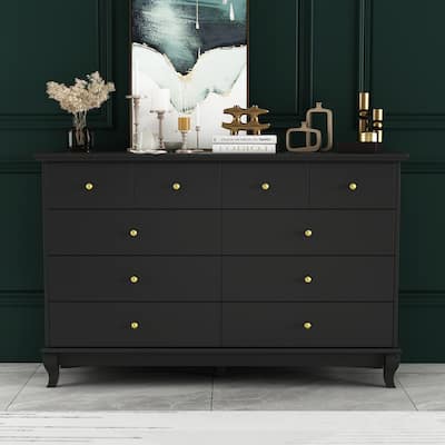 55.1" Wide Double Bedroom Dresser with Storage Drawers