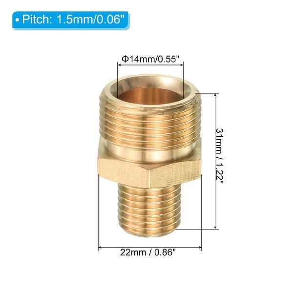 Pipe Fitting, M22 to M14 Male Thread Hex Extension Connector 1.22 Inch ...