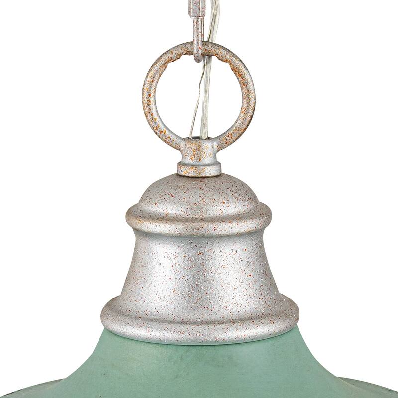 2-Light Farmhouse Pendant Light with Distressed Gold Dome Shade - 2-Lights