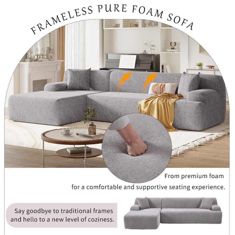 Modern Large L-Shape Modular Sectional Sofa,2 Piece Free Combination