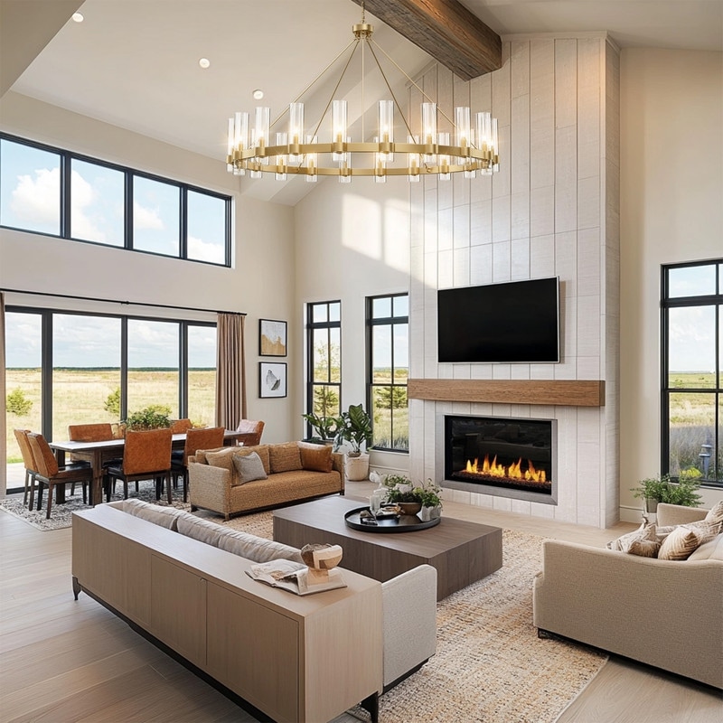 KAYLA 60" 20-Light Black Chandelier - N/A