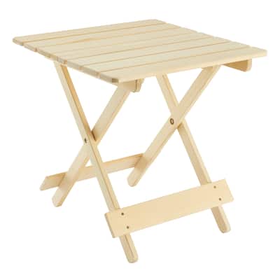 Folding Square table Patio Outdoor solid wood table for Backyard, Balcony, Portable Design Space