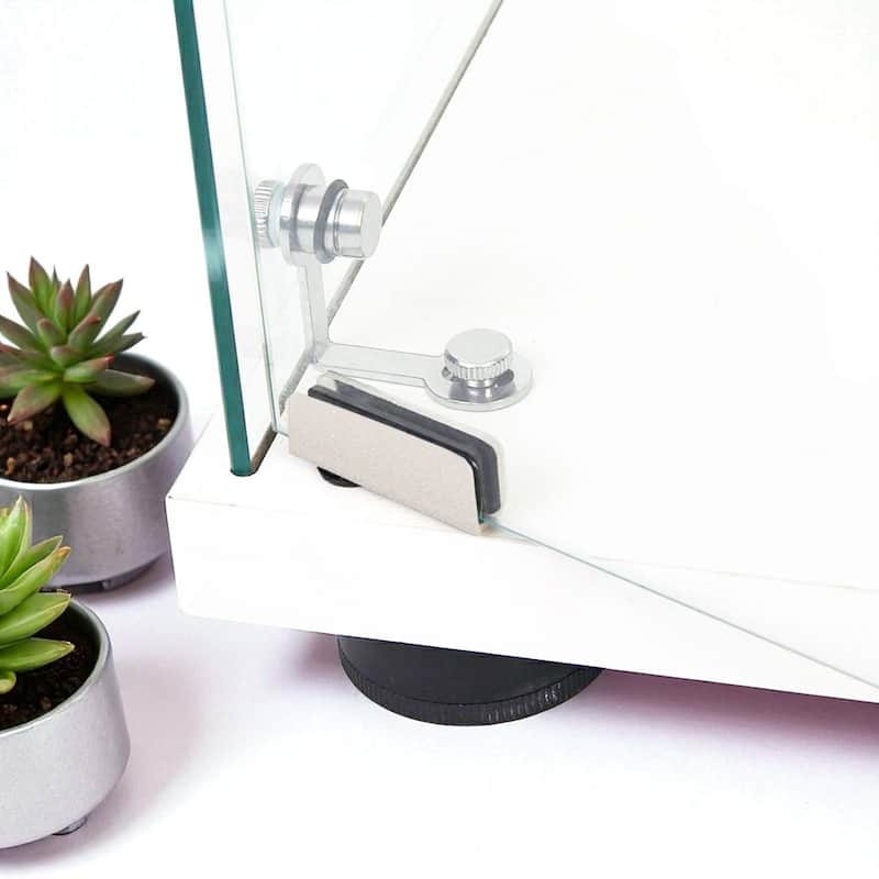 Tempered Glass Display Cabinet with Door Lock, Adjustable Feet and Colorful LED Lights, Wine Storage Curio Cabinet