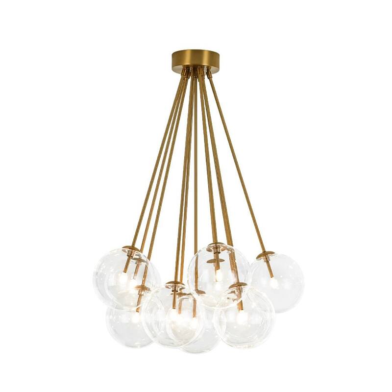 Glam 11-Light Dimmable Glass Bubble Sputnik Semi-flush Mount - N/A