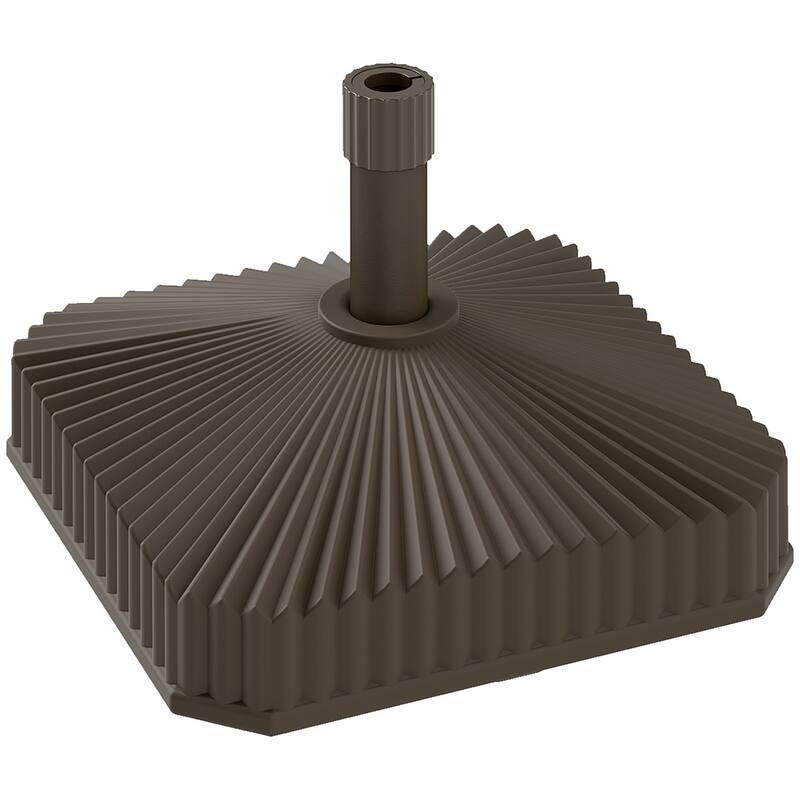 HDPE Umbrella Base for Outdoor Garden Patio Poolside Fits 1.3 and 1.5 Inch Poles Supports Umbrellas Up to 7.2 Feet Brown