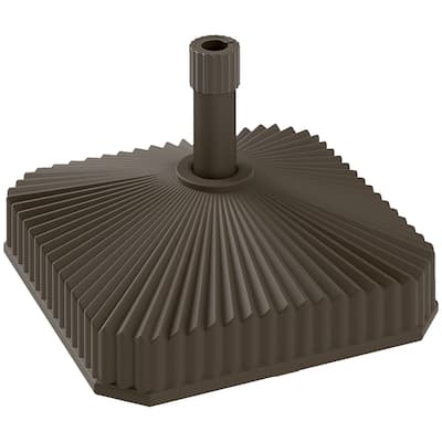 HDPE Umbrella Base for Outdoor Garden Patio Poolside Fits 1.3 and 1.5 Inch Poles Supports Umbrellas Up to 7.2 Feet Brown